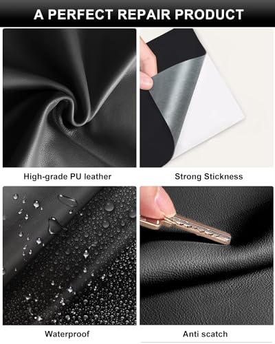 Numola Leather Repair Patch - 3x4 Inch Self-Adhesive Light Brown