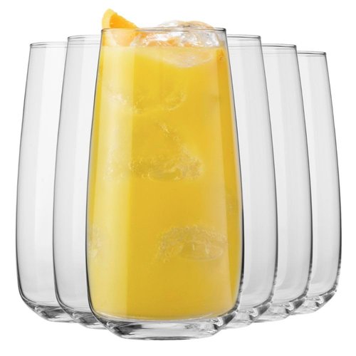 Krosno glasses for water, juices,lemonade, iced tea Elegant design | Set of 6 | Capacity 23.7 Fl Oz | Modern collection | Ideal for home, restaurant, parties | Dishwasher safe
