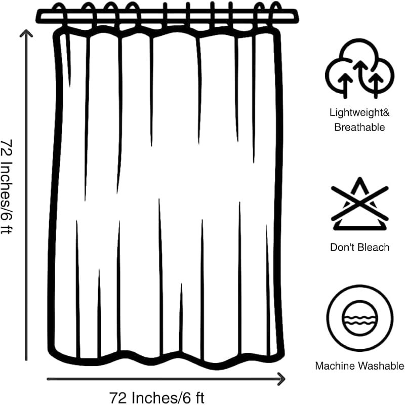 Merry Christmas Shower Curtain - Waterproof Holiday Decor 72"x72"