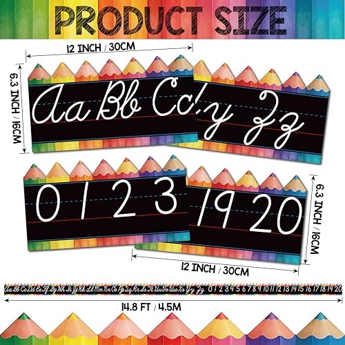 Cursive Alphabet Bulletin Board Set - 15 PCS Classroom Decor
