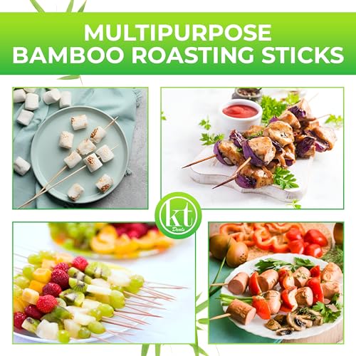 18-Inch Bamboo Skewers - 100pcs Natural Wooden BBQ & Kabob Sticks