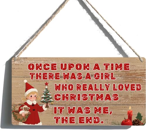 Funny Vintage Christmas Sign for Teen Girls - 6x12 Inch
