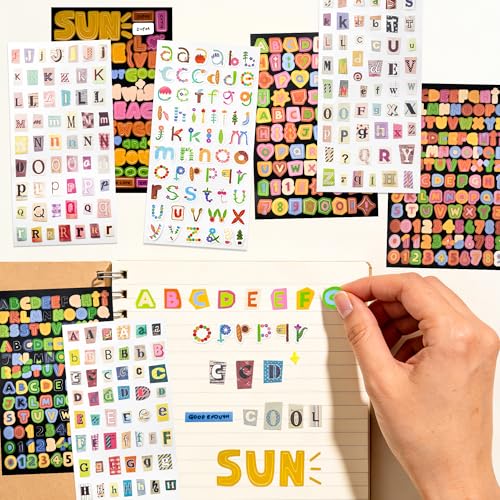 Acoavo Self-Adhesive Magazine Letter Alphabet Stickers for Scrapbooking and Crafts