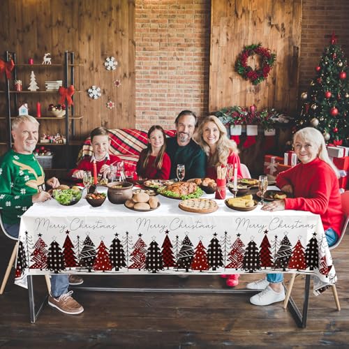 WovWeave Disposable Christmas Tablecloth - Buffalo Plaid, 54x108in - Variation of 1