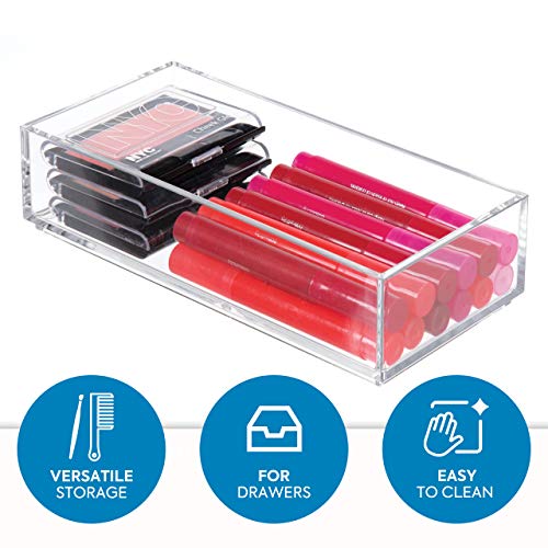iDesign Clear Plastic Drawer Organizer - Pack of 1, 8x4x2 inches
