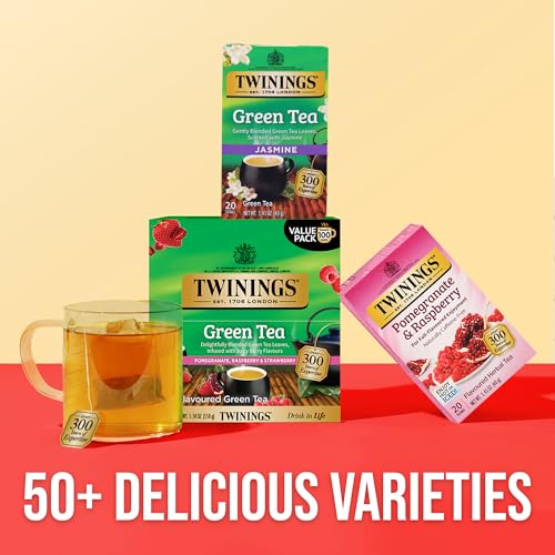 Twinings Green Tea Bags with Pomegranate, Raspberry & Strawberry - 100 Count
