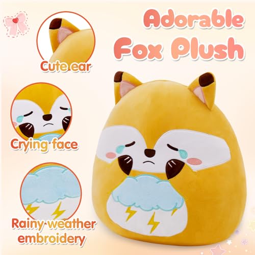 Red Fox Plush Pillow - 12" Cloud Rain Toy for Kids