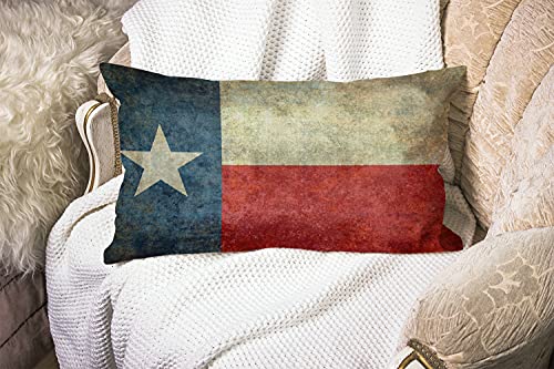 Texas Flag Farmhouse Throw Pillow Cover, 12x20 Inch - Md021