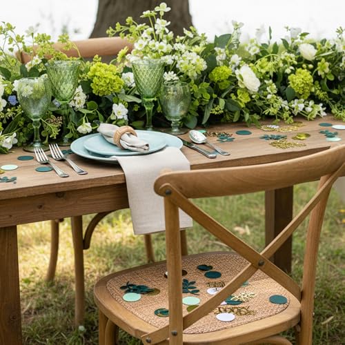 Sage Green Happy Birthday Confetti Table Scatter Decorations - 200 Pcs