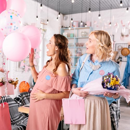 60Pcs Gender Reveal Stickers 1.65in - Team Boy & Girl Party Decor