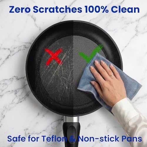 10 Pack Reusable Microfiber Dishcloths 9.84" x 9.84" - Non-Scratch, Odor-Free Kitchen Cleaning Rags