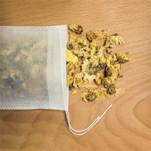 Disposable Tea Filter Bags - Natural Wood Pulp Infuser, Set of 50