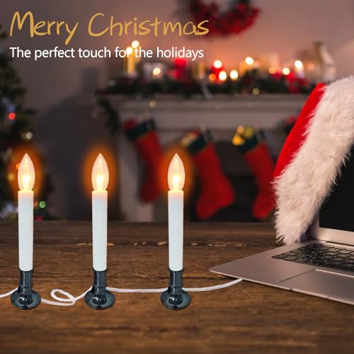 Pewter Base Electric Window Candle Lamp with Dusk to Dawn Sensor - 8 Pack Variation of Pewter Base Sensor