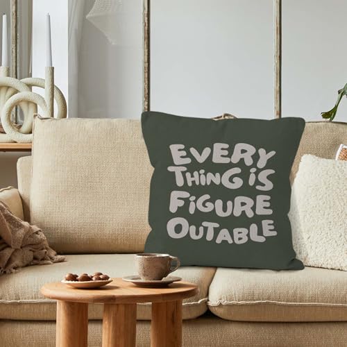 Everything is Figureoutable Pillow Cover 18x18 - Inspirational Decor