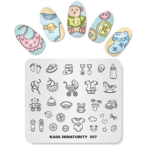 KADS Nail Art Stamping Plate - Cute Baby Immaturity DIY Manicure Template IM007
