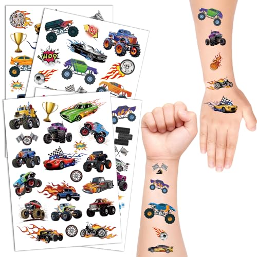 83 PCS Truck Temporary Tattoos for Kids - Vehicle Party Favors