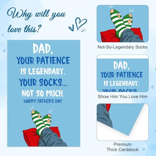 Funny Father's Day Card - Legendary Patience Joke with Envelope