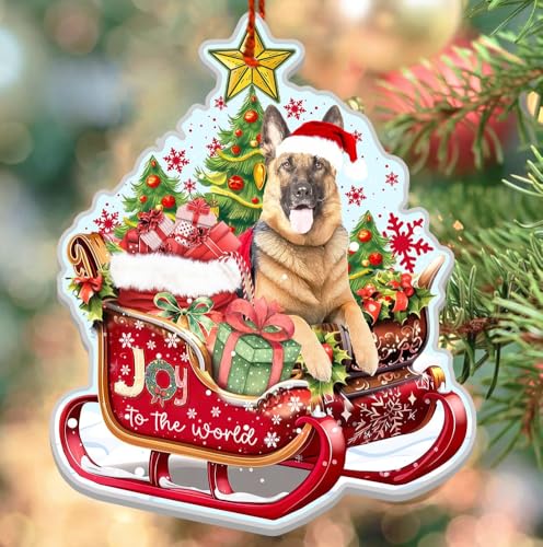 German Shepherd Christmas Ornament - Double-Sided Aluminum Holiday Decor