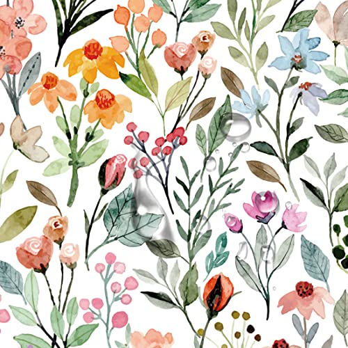 Self-Adhesive Watercolor Floral Contact Paper - 17.7x117 Inches