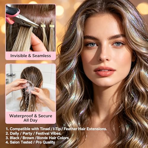 HandWig 500PCS 5mm Micro Ring Beads for Hair Extensions Brown