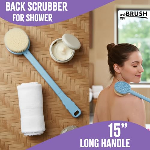 weBRUSH Long Handle Bath & Body Shower Brush for Exfoliating Back