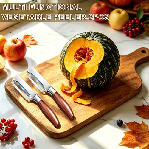 2-in-1 Vegetable Peeler with Wooden Handle & Bottle Opener