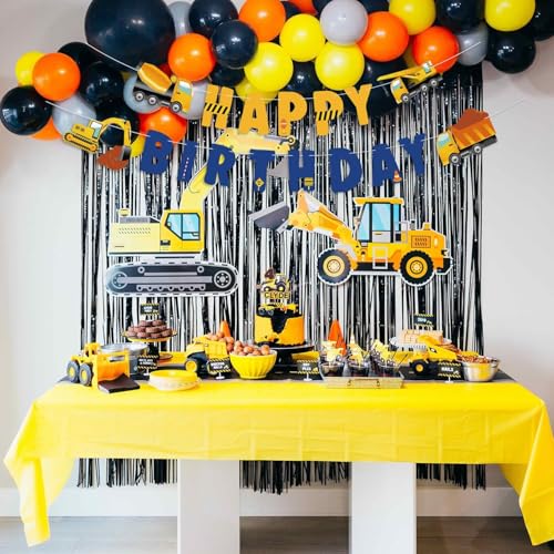 Construction Birthday Banner - Pre-Strung Excavator Design