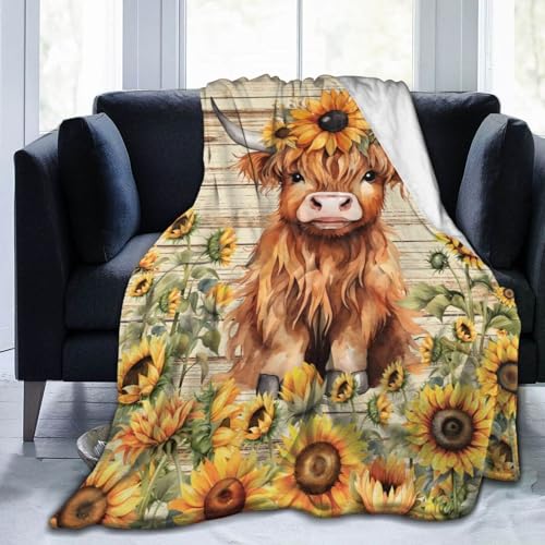 Highland Cow Throw Blanket for Kids Teens Adults - 60x80 Inches, Twin Variation 2