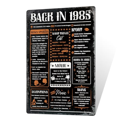 Putuo Decor 1985 Birthday Tin Sign 40th Birthday Party Supplies 8x12