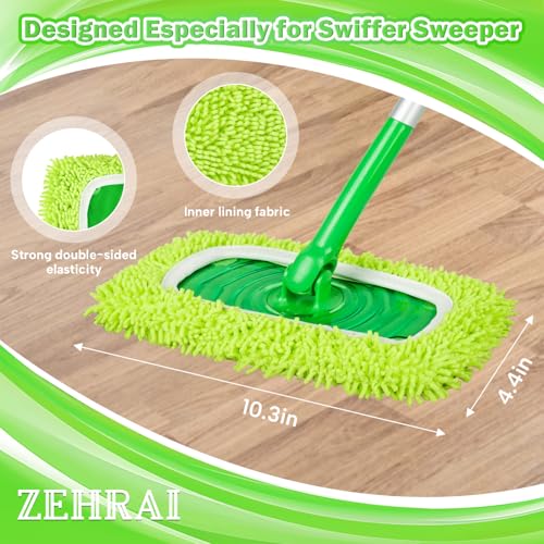 6 Pack Reusable Microfiber Mop Pads for Swiffer Sweeper - Machine Washable