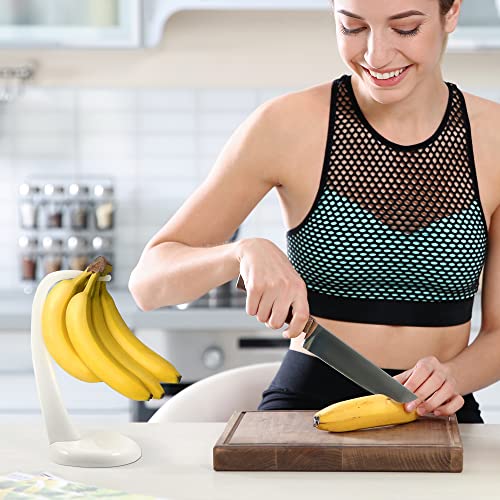 Meadow Lane 11-Inch Banana Holder Stand - White Plastic Fruit Hanger