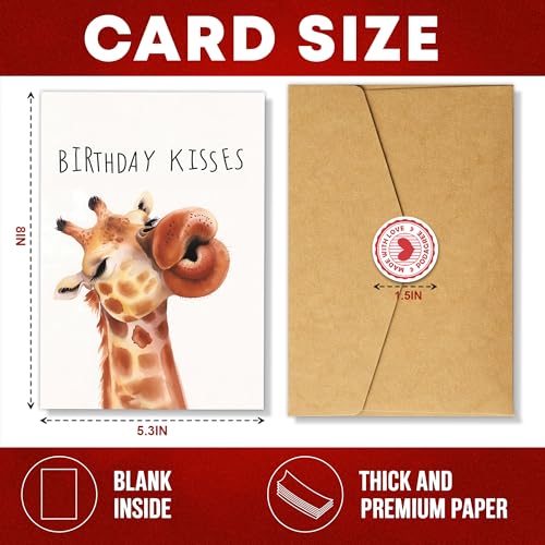 Funny Giraffe Birthday Card | Cute Animal Humor Greeting Card
