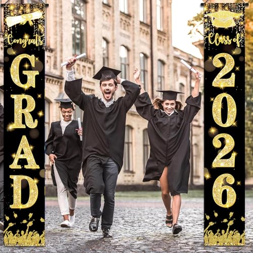 Class of 2026 Graduation Banners Set - Waterproof Outdoor Decor