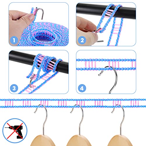 HISAFA 3-Pack Windproof Clothesline, 16ft Portable Laundry Drying Rope