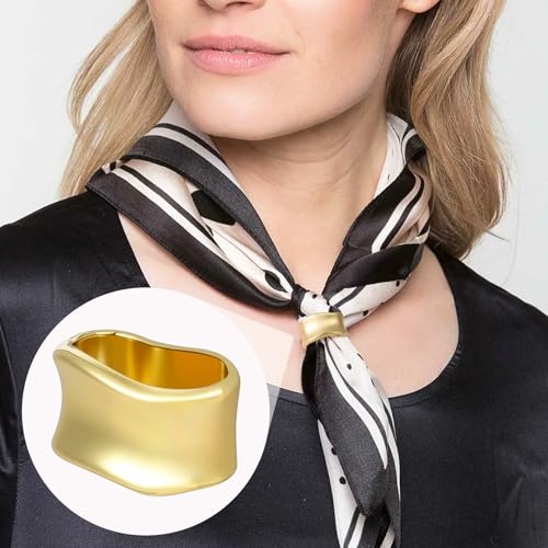 Minimalist Gold Scarf Ring Clip for Silk and Wool Scarves