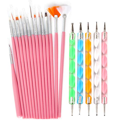 Lifextol Nail Art Brush and Dotting Pen Set - Pink