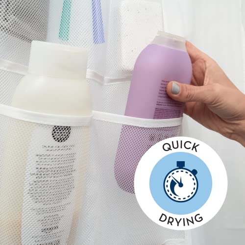Hanging Shower Caddy Organizer - 2 Pack, 14" x 30", White