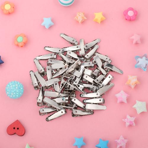 HJZHII 100 Pcs Metal Alligator Hair Clips, Mini Silver Hair Pins for Styling and Crafts