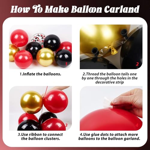 Vicduotex Red and Black Birthday Decorations Set for Men