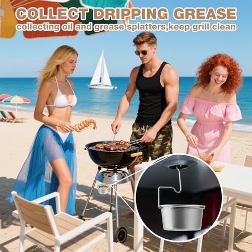 SpiralScgv Silver Grill Grease Trap Kit with 10 Liners & Heavy-Duty Clips - Universal Fit