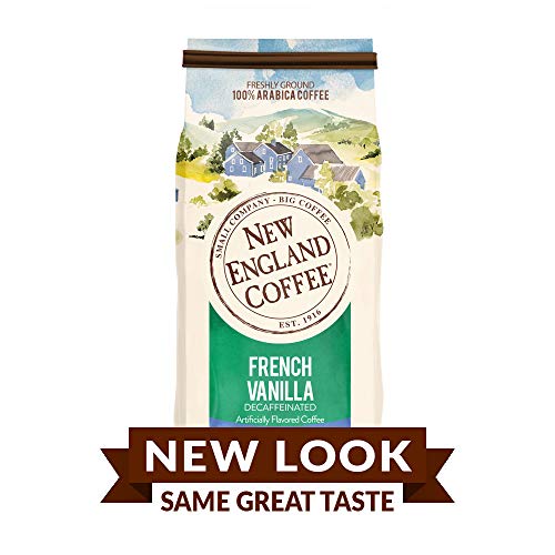New England Coffee French Vanilla Decaf Medium Roast, 10oz Bag (Pack of 2)