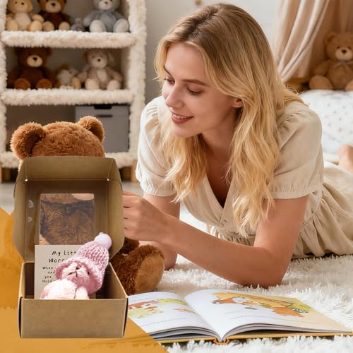 Mini Worry Bear Plush Toy with Encouragement Card - Portable Soft Gift for Loved Ones