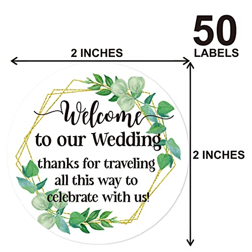 50 PCS Wedding Favor Stickers - 2 Inch Round Matte White