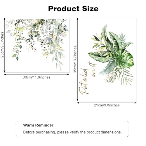 Green Leaves Toilet Tank & Seat Stickers - 2pcs Set