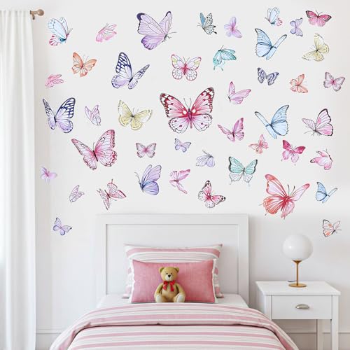 Watercolor Butterfly Wall Decals - 35-45 Peel & Stick Stickers