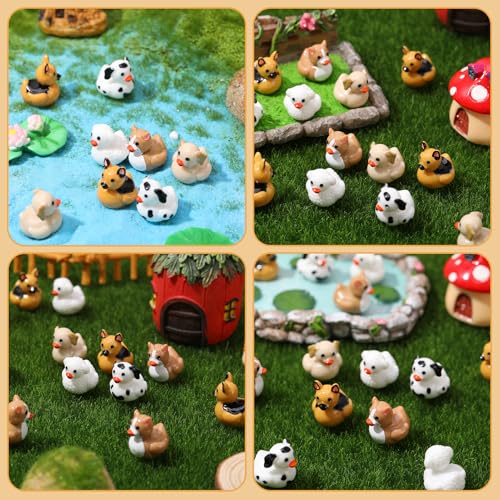 60 Mini Resin Dog Ducks – Cute Figurines for Cake Decoration