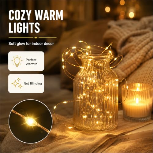 6 Pack Battery Operated Fairy Lights - 7ft 20LED Warm White