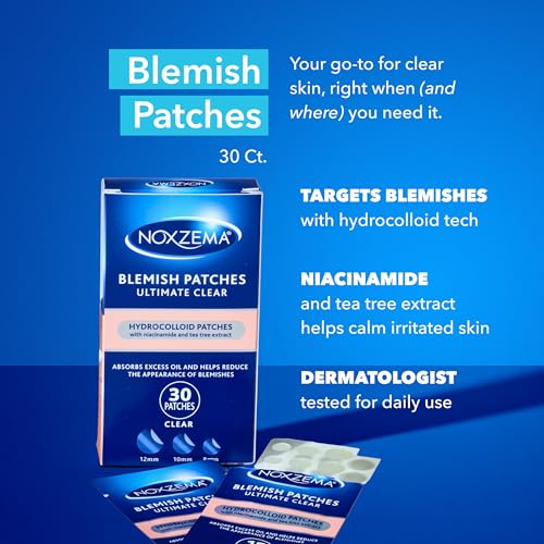 Noxzema Hydrocolloid Pimple Patches with Niacinamide & Tea Tree, 30 Count