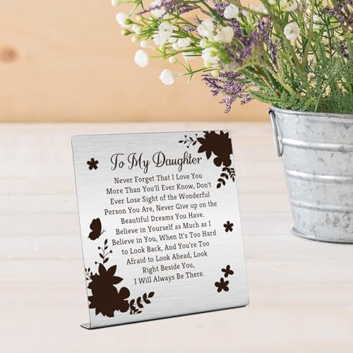 Inspirational Daughter Gift Sign - Motivational Home Decor Plaque for Daughter from Mom Dad
