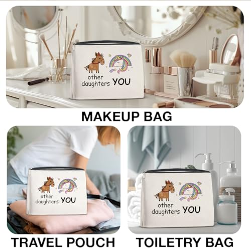 Funny Gifts for Daughter Makeup Bag Travel Toiletry Pouch
